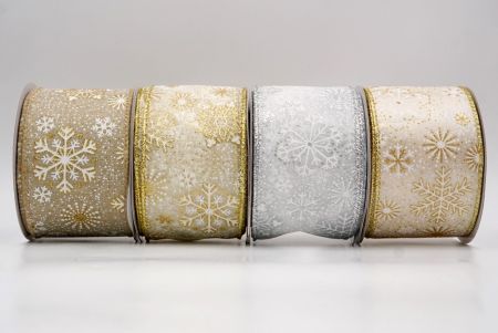 Glitter Christmas Snowflake Wired Ribbon_KF9982.KF9983.KF9984.KF9985.KF9986.KF9987